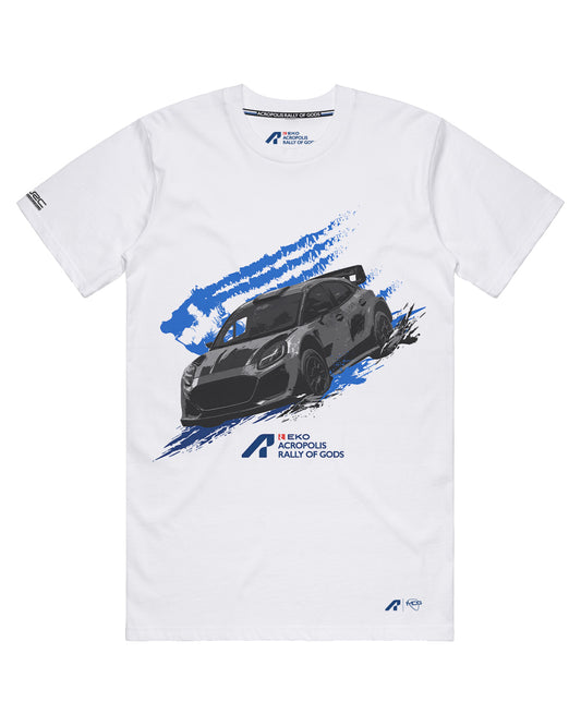 2026 WRC ACROPOLIS RALLY UNISEX GRAPHIC WHITE TEE